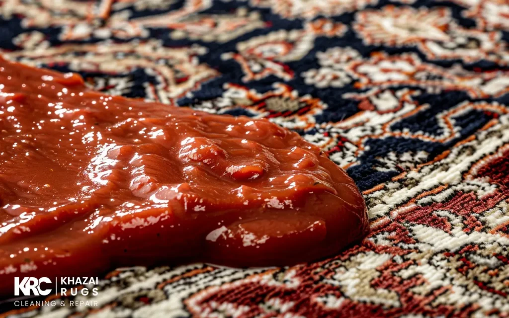remove tomato sauce from a rug