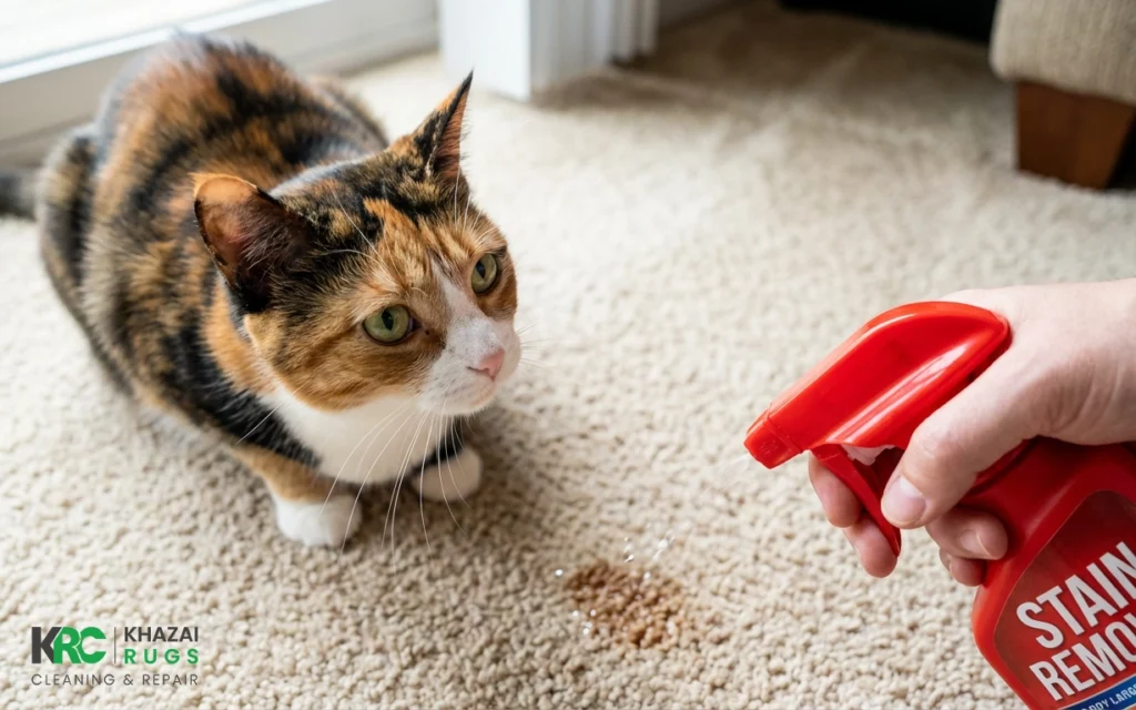 cat pee on silk rug